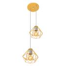 Pendente Diamante Aramado Duplo Amarelo com Prata Fabuloso