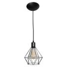 Pendente Diamante Aramado Preto Luminaria Lustre Teto