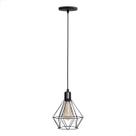 Pendente Diamante Preto Plug Lar Bivolt E27 Fio Regulável Moderno