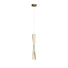 Pendente Dourado 50cm Com Cristal Bivolt 3 tons de LED