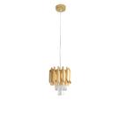 Pendente Dourado com Cristais + Lâm LED Quarto Mesa Aparador