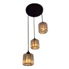 Pendente Dourado Com Cristal Transparente 3 Lâmpadas E27 Eletrorastro