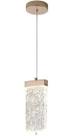 Pendente Dourado Cristal com Detalhes 21,5cm LED 7W 3200K Bivolt