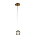 Pendente Dourado Globo Cristal Transparente 10cm 1G9
