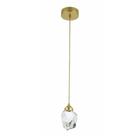Pendente Dourado Led 3W Diamante Transparente Cabeceira Zan97