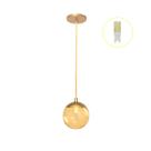 Pendente Dourado P/ Bancada Cozinha Cabeceira De Cama + Led