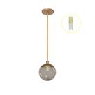 Pendente Dourado P/ Bancada Cozinha Cabeceira De Cama + Led