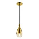 Pendente Dourado Vidro Transparente 23cm 1G9 PE-039/1 Mais Luz