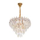 Pendente Dublin Dourado Com Cristal Transparente 60cm 10 Lâmpadas E14 Eletrorastro