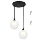 Pendente Duplo Harmony Bolinha Preto + Lampada G9 6000k