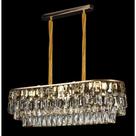 Pendente Duplo Lustre Oval Rico em Pingentes Cristais