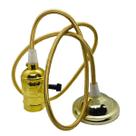 Pendente E27 Antigo Retro Vintage Com Switch - Dourado