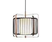 Pendente em metal preto e cobre com cupula - 38,5cm