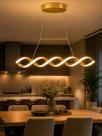 Pendente Espiral Led Infinito Dna Mesa Jantar Bancada 90cm 3 em 1 Dourado