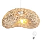 Pendente Fibra Natural Rattan Rustico Palha Bali Nat70 + Led Pendente Fibra Natural Rattan Rustico Palha Bali Nat70 + Led