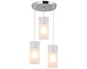 Pendente First Gelo 3 Lâmpadas Lustre Moderno Para Sala Quarto Luminária Vidro De Teto