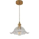 Pendente Flor Vidro Dourado 22cm 1E27