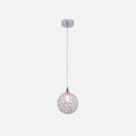 Pendente Globo de Metal Cristal Cromado 12cm Led 1G9 Bivolt