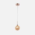 Pendente Globo de Metal Dourado Cristal 10cm Led 1G9 Bivolt