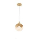 Pendente Globo de Metal Dourado Cristal 15cm Led 8W 3000K Bivolt