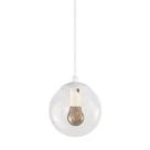 Pendente Globo Esfera De Vidro Cristal 14cm - Branco