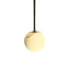 Pendente Globo Mármore Dourado 12cm Luz Quente 3000K