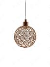 Pendente Globo Ouro Rosé Metal e Cristal 1G9 12cm