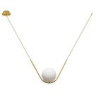 Pendente Globo Vidro Leitoso Cora Ouro + LED Branco Frio 220V ST1753