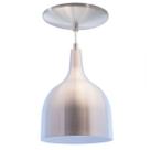 Pendente gota em alumínio várias cores para lâmpada e27 - escovado com interior branco st3035