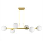 Pendente Grape Ouro 6 Globos Brancos Starlux ZR085-WGD