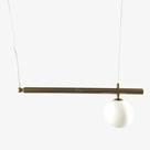 Pendente Haste Bronze com Globo Branco 55cm 1G9