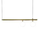 Pendente Haste Bronze com Globos Brancos 2G9 80cm
