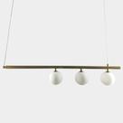 Pendente Haste Bronze com Globos Brancos 3G9 100cm