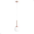 Pendente Haste Globo Vidro Leitoso Bola Ø12 Jabuticaba 1xG9 Lâmpada Led 3000K Inclusa