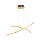 Pendente Hexagonal 2 Módulos Dourado 70cm Led 50W 3000K Bivolt