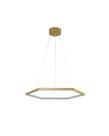 Pendente Hexagonal Sextavado Led 60cm 28W 3000K Dourado 431