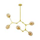 Pendente Ieda Ouro Cúpula Vidro AB IDL011-AMG Starlux + 5 LED G45 ST2408
