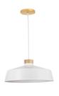 Pendente Industrial em Metal e Madeira Vibrance 45.5cm Branco Madelustre