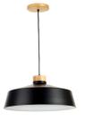 Pendente Industrial em Metal e Madeira Vibrance 45.5cm Preto Madelustre