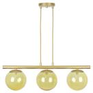 Pendente Jabuticaba Dourado 3 Globos de Vidro Mesa de Jantar