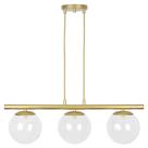 Pendente Jabuticaba Dourado 3 Globos de Vidro Mesa de Jantar
