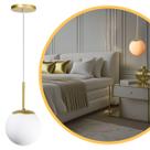 Pendente Jabuticaba Dourado Globo de Vidro para Quarto Cozinha Cabeceira Gourmet