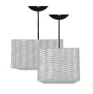 Pendente Junco Quadrado 25cm Branco
