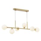 Pendente Khalifa Dourado Com Globo Leitoso 6 Lâmpadas G9 Eletrorastro Pendente Khalifa Dourado Com Globo Leitoso 6 Lâmpadas G9 Eletrorastro