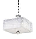Pendente Lace Crystal quadrado 4 x E27 cromado, cristais K9