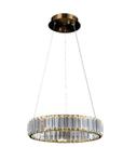 Pendente led cristal 1 aro 25w 40cm 3k/4k/6k 2000lm dourado bivolt