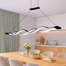 Pendente LED Infinito Ondulado Moderno Preto ou Dourado Para Sala de Jantar Residencial Comercial
