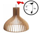 Pendente Luminária Área De Churrasco Varanda De Madeira Mdf Cor Cru