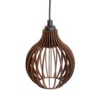 Pendente Luminária Coquinho Redondo Lustre Teto decorativo E-27 Marrom