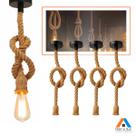 Pendente Luminária Corda Sisal 1,5 Metros Bivolt 110v 220v Retro Vintage Rústico Decorativo E27 Pendente Luminária Corda Sisal 1,5 Metros Bivolt 110v 220v Retro Vintage Rústico Decorativo E27